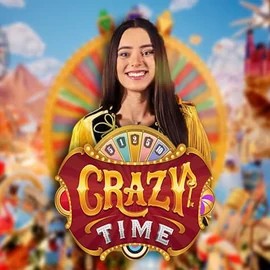 Crazy Time slot logo by Evolution at Morospin Casino